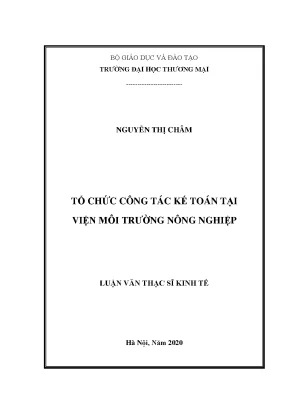 Tổ Chức Công Tác Kế Toán Tại Viện Môi Trường Nông