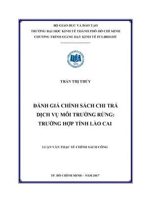 Đánh giá hiệu quả chính sách chi trả dịch vụ môi trường