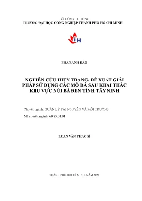 Giải Pháp Sử Dụng Mỏ Đá Sau Khai Thác Tại Khu Vực Núi Bà