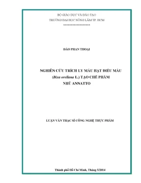 Nghiên Cứu Trích Ly Màu Hạt Điều Màu Tạo Chế Phẩm Nhũ