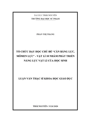 Phát Triển Năng Lực Vật Lý Qua Dạy Học Chủ Đề Cân Bằng 