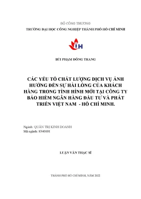 Yếu Tố Chất Lượng Dịch Vụ Ảnh Hưởng Đến Sự Hài Lòng Của