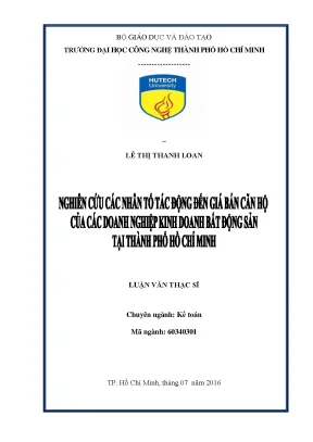 Nghiên cứu nhân tố ảnh hưởng đến giá bán căn hộ tại TP.HCM