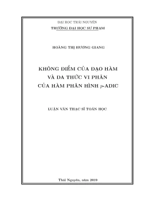 Nghiên Cứu Không Điểm Của Đạo Hàm Và Đa Thức Vi Phân Của