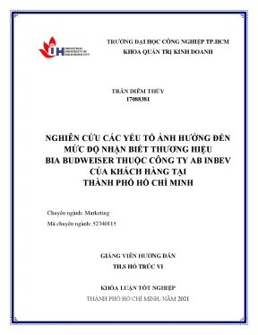 Nghiên Cứu Yếu Tố Ảnh Hưởng Đến Nhận Biết Thương Hiệu