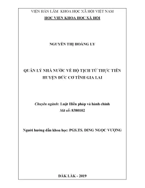 Quản lý hộ tịch tại huyện Đức Cơ, Gia Lai: Thực trạng và 