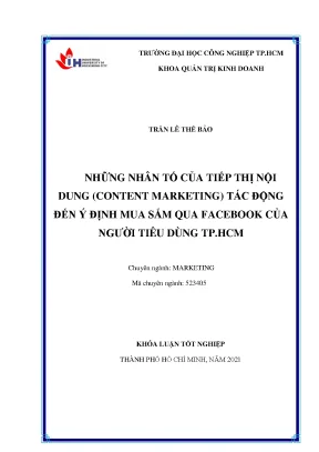Nhân Tố Tiếp Thị Nội Dung Ảnh Hưởng Đến Ý Định Mua Sắm