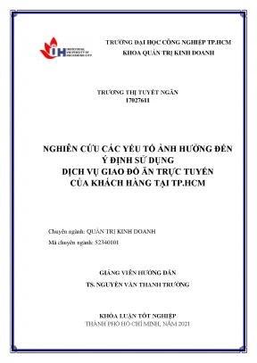 Nghiên Cứu Yếu Tố Ảnh Hưởng Đến Ý Định Sử Dụng Dịch Vụ