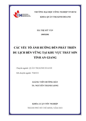 Các Yếu Tố Ảnh Hưởng Đến Phát Triển Du Lịch Bền Vững Tại