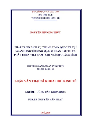 Phát Triển Dịch Vụ Thanh Toán Quốc Tế Tại Ngân Hàng BIDV