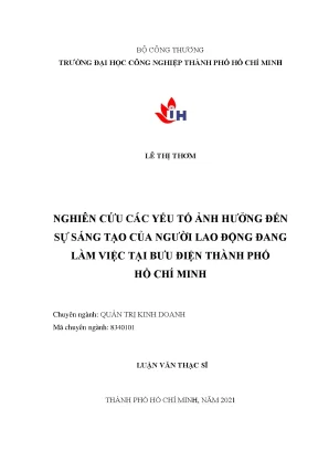 Nghiên cứu các yếu tố ảnh hưởng đến sự sáng tạo của
