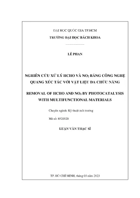Nghiên Cứu Hiệu Quả Xử Lý HCHO và NO2 Bằng Công Nghệ