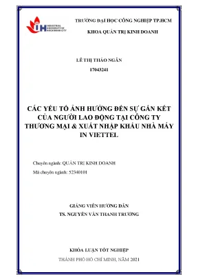 Các Yếu Tố Ảnh Hưởng Đến Sự Gắn Kết Của Người Lao Động