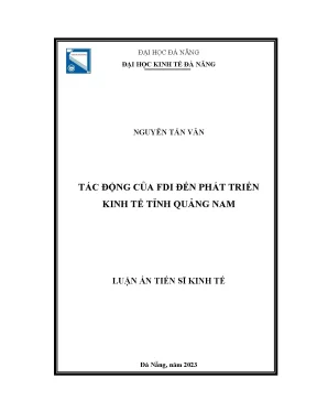 Tác động của FDI đến phát triển kinh tế tỉnh Quảng Nam