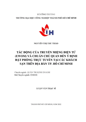 Tác động của eWOM đến ý định đặt phòng trực tuyến tại