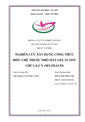 Nghiên Cứu Công Thức Thuốc Nhỏ Mắt Gel In Situ Chứa 0,3%