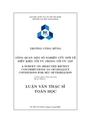 Nghiên cứu điều kiện tối ưu trong tối ưu tập: Tổng quan