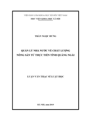 Quản lý chất lượng nông sản tại Quảng Ngãi: Thực trạng