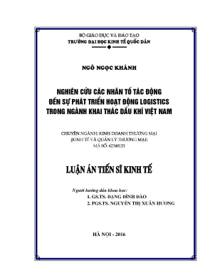 Nghiên Cứu Phát Triển Hoạt Động Logistics Trong Ngành 