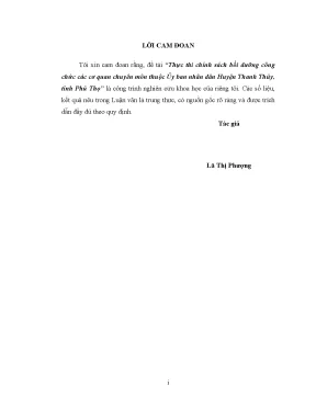 Thực Thi Chính Sách Bồi Dưỡng Công Chức Tại Huyện Thanh