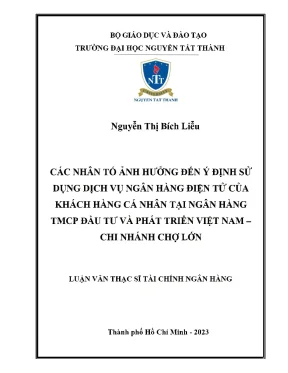Những Nhân Tố Ảnh Hưởng Đến Ý Định Sử Dụng Dịch Vụ Ngân