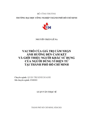 Vai Trò Của Giá Trị Cảm Nhận Trong Việc Sử Dụng Ví Điện
