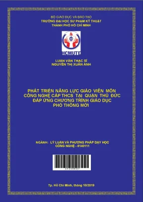 Phát Triển Năng Lực Giáo Viên Môn Công Nghệ Cấp THCS Tại 