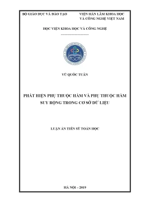 Phát Hiện Phụ Thuộc Hàm Trong Cơ Sở Dữ Liệu: Nghiên Cứu 