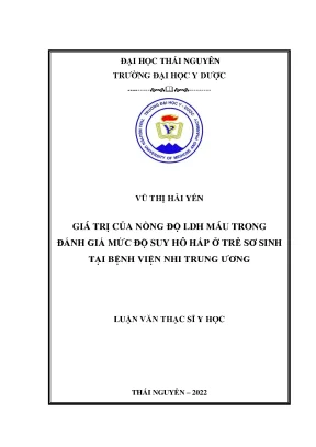 Giá Trị Nồng Độ LDH Máu Trong Đánh Giá Suy Hô Hấp Ở Trẻ
