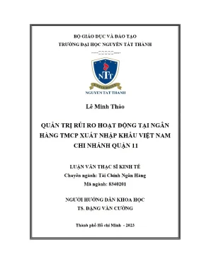 Quản Trị Rủi Ro Hoạt Động Tại Ngân Hàng TMCP Xuất Nhập
