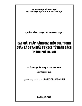 Các giải pháp nâng cao hiệu quả trong quản lý dự án đầu tư xây dựng cơ bản từ ngân sách thành phố hà nội