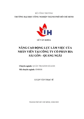 Nâng Cao Động Lực Làm Việc Tại Công Ty Cổ Phần Bia Sài