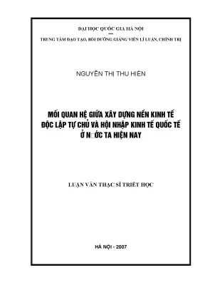 Xây Dựng Nền Kinh Tế Độc Lập Tự Chủ và Hội Nhập Kinh Tế