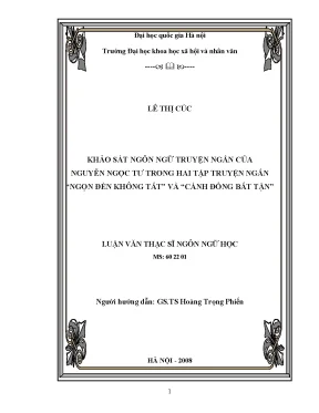 Khảo sát ngôn ngữ truyện ngắn của Nguyễn Ngọc Tư trong