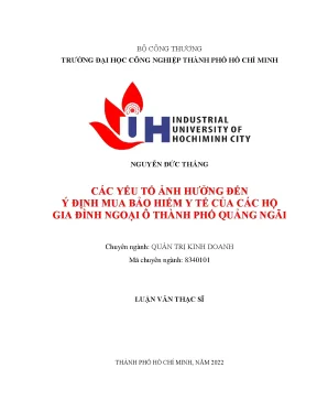 Yếu Tố Ảnh Hưởng Đến Ý Định Mua Bảo Hiểm Y Tế Tại Quảng Ngãi