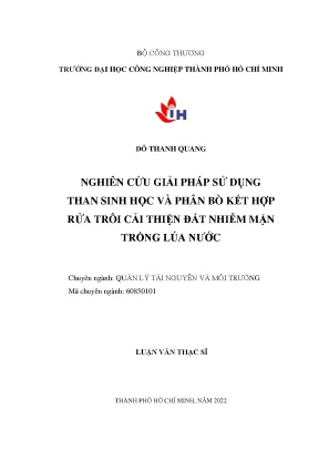 Nghiên cứu giải pháp cải thiện đất nhiễm mặn bằng than
