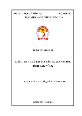 Kiểm Tra Thuế Tại Huyện Cư Jút, Tỉnh Đắk Nông: Nghiên