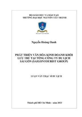 Phát Triển Văn Hóa Kinh Doanh Tại Tổng Công Ty Du Lịch