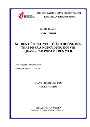 Nghiên Cứu Thái Độ Người Dùng Đối Với Quảng Cáo Pop-Up