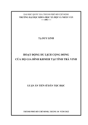 Hoạt Động Du Lịch Cộng Đồng Của Hộ Gia Đình Khmer Tại 
