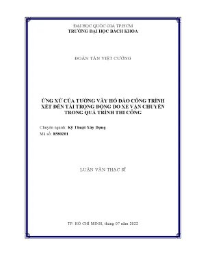 Nghiên Cứu Ứng Xử Tường Vây Hố Đào Dưới Tải Trọng Động
