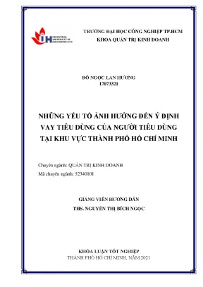 Yếu Tố Ảnh Hưởng Đến Ý Định Vay Tiêu Dùng Tại TP.HCM