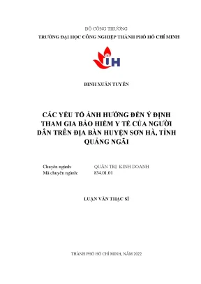 Yếu Tố Ảnh Hưởng Đến Ý Định Tham Gia Bảo Hiểm Y Tế Tại