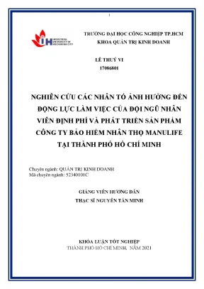 Nghiên Cứu Động Lực Làm Việc Của Nhân Viên Tại Manulife