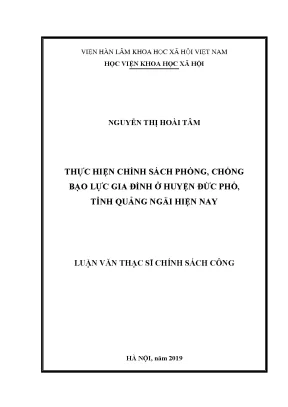 Chính Sách Phòng, Chống Bạo Lực Gia Đình Tại Huyện Đức
