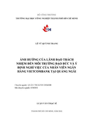 Ảnh Hưởng Của Lãnh Đạo Trách Nhiệm Đến Môi Trường Đạo