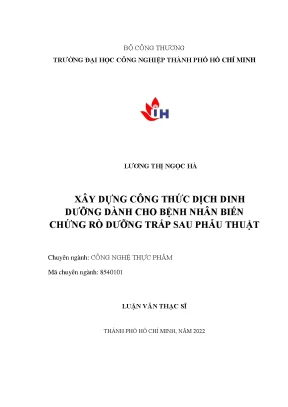 Công Thức Dinh Dưỡng Dành Cho Bệnh Nhân Rò Dưỡng Trấp
