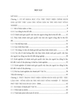 Chính Sách Giải Quyết Việc Làm Cho Nông Dân Bị Thu Hồi 