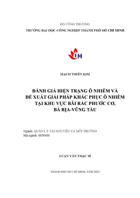 Đánh Giá Ô Nhiễm Và Giải Pháp Khắc Phục Tại Bãi Rác
