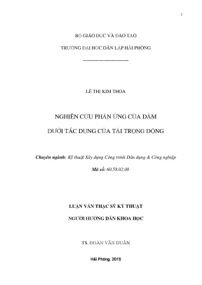 Nghiên Cứu Phản Ứng Của Dầm Dưới Tác Dụng Của Tải Trọng Động